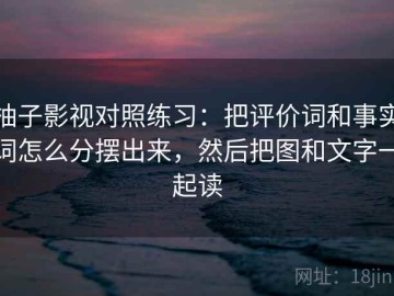 柚子影视对照练习：把评价词和事实词怎么分摆出来，然后把图和文字一起读